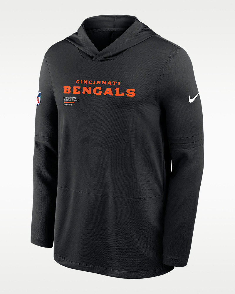 Cincinnati Bengals Pure Fury Sideline Men's Nike Dri-FIT NFL Long-Sleeve Hooded Top 1