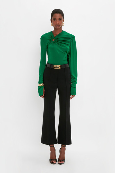 Victoria Beckham Gathered Detail Top In Emerald outlook