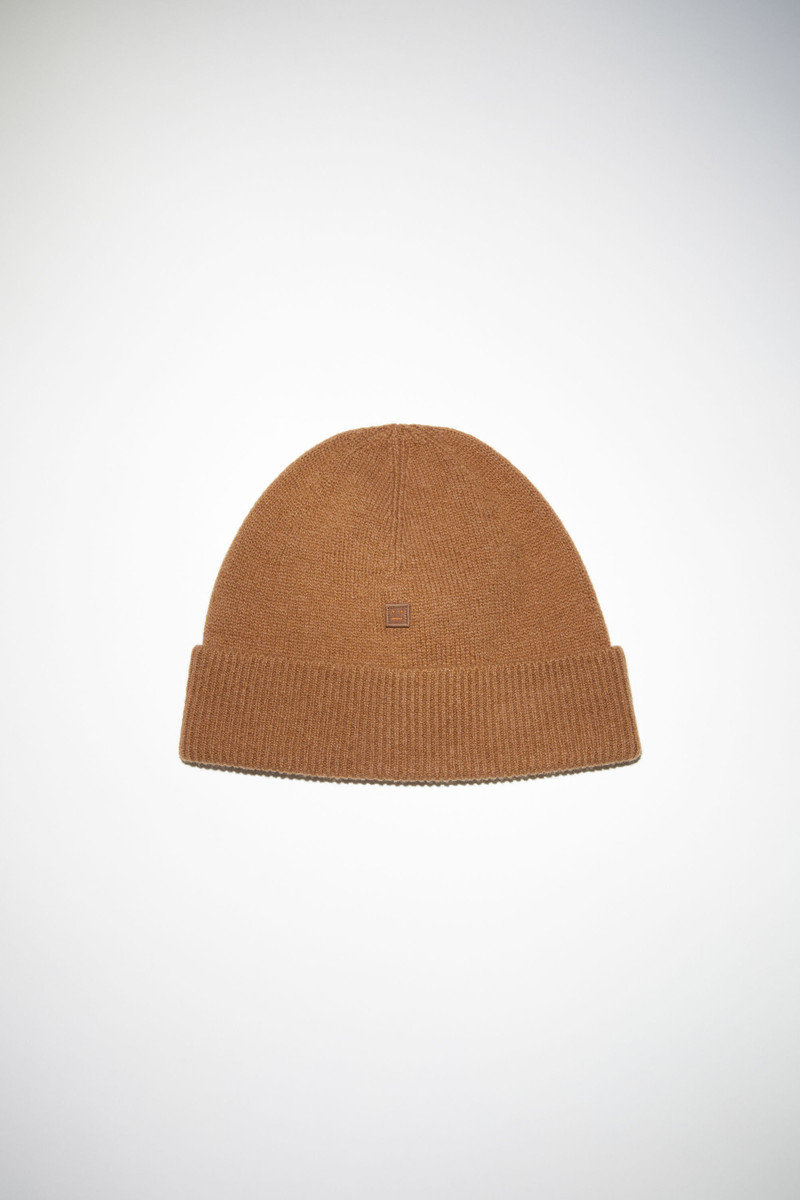 Micro face patch beanie - Toffee brown 1