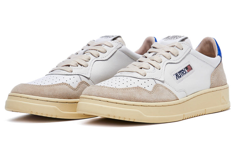 AUTRY Medalist Low Leather and Suede 'White Beige Blue' AULM-LS49 - 2