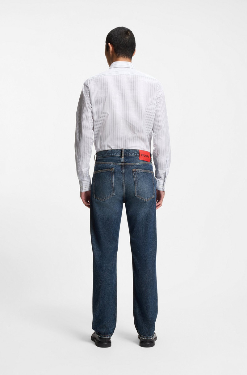 BLUE REGULAR-FIT JEANS IN VINTAGE-WASH DENIM 4