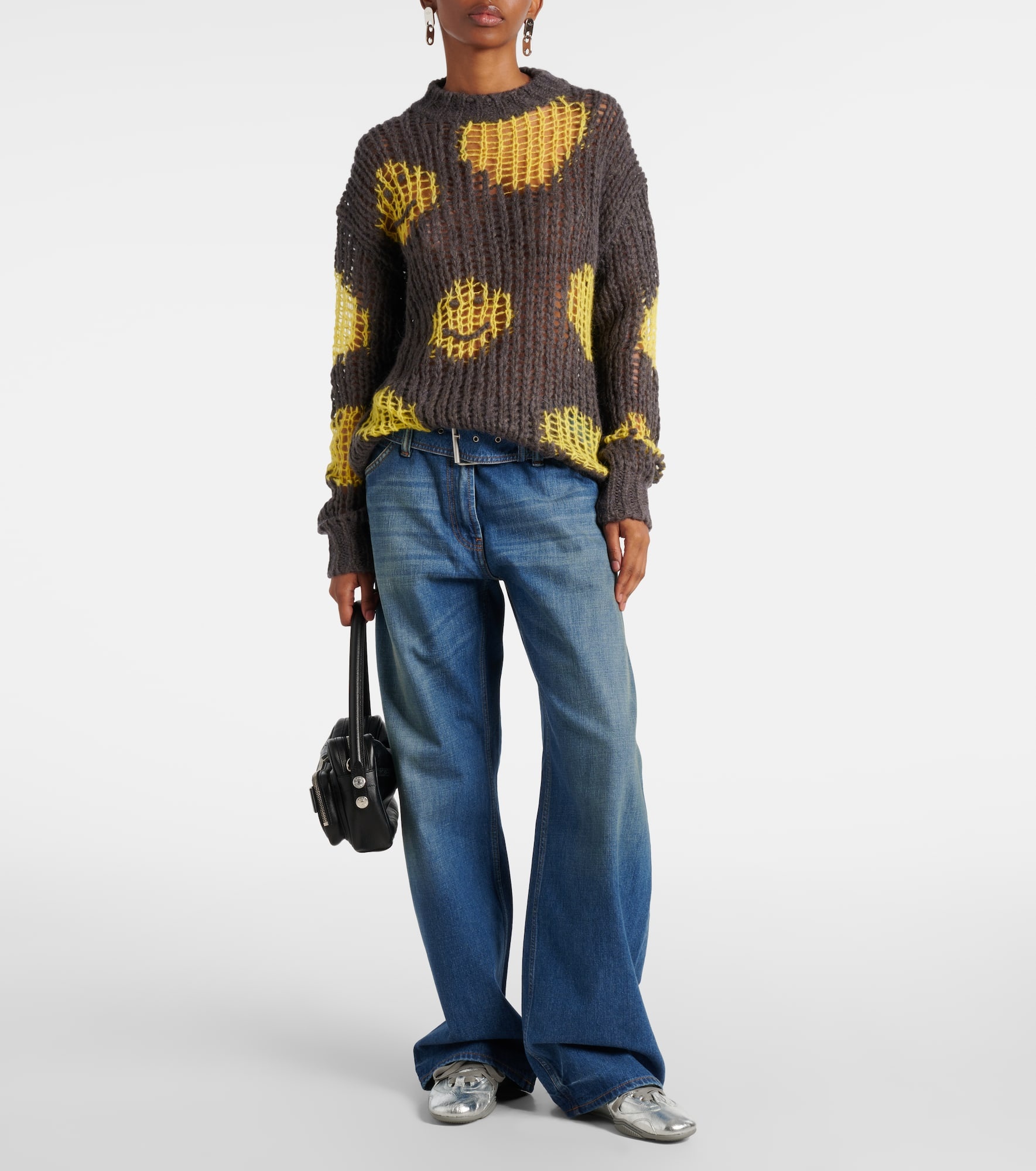 Embroidered open-knit sweater - 2