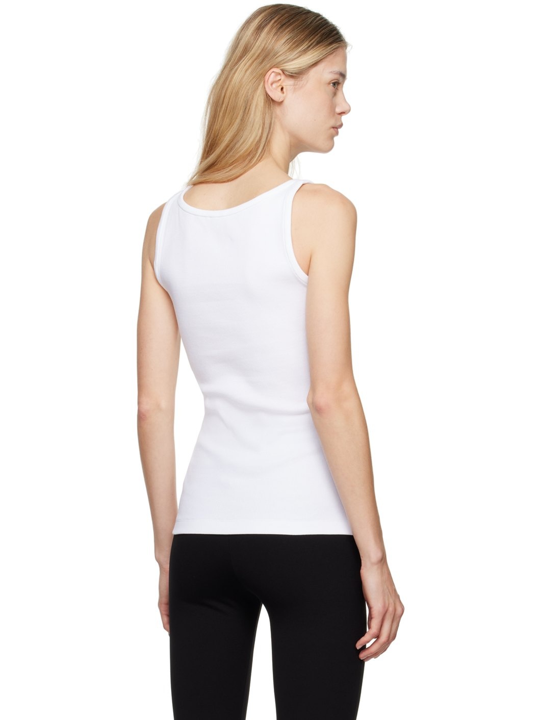 White Logo Patch Tank Top - 3