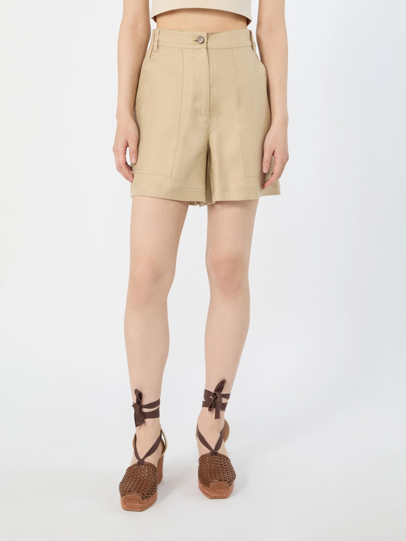 WKIVELETTA Short in pure linen - SAND 3