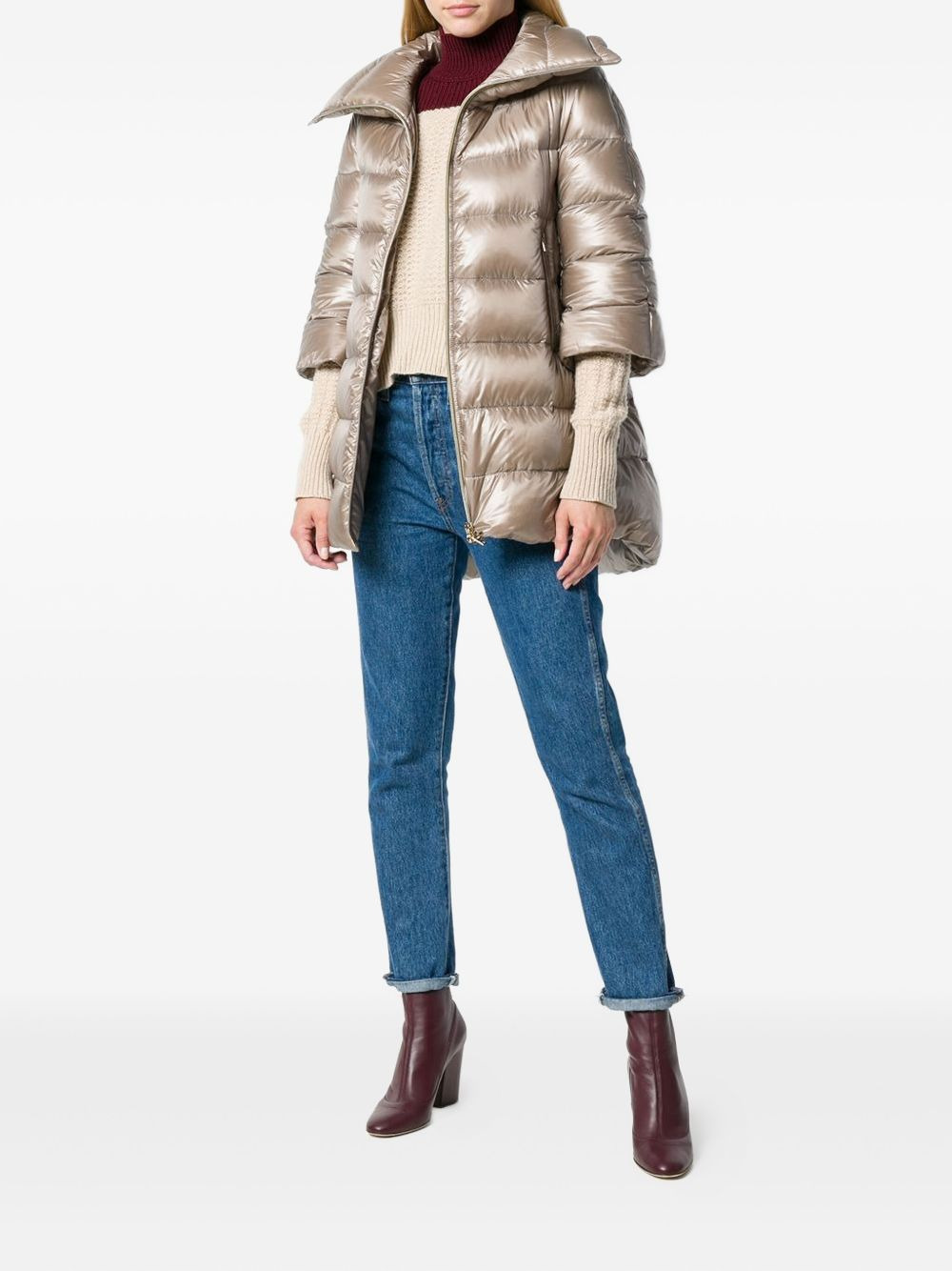 padded zipped coat - 3