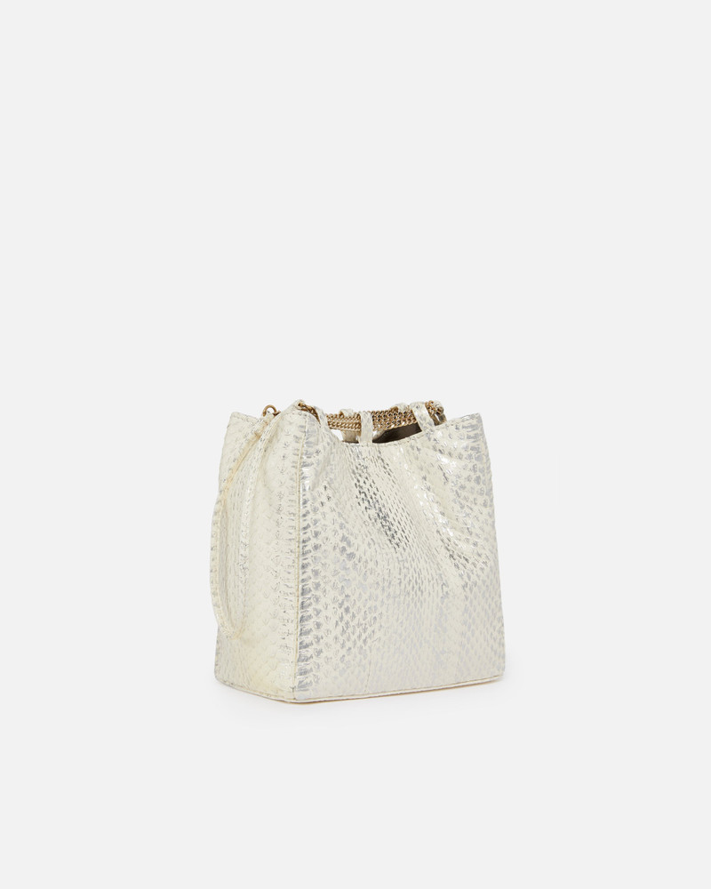 PINKO PINKO GALLERIA MINI BUCKET BAG IN LAMINATED REPTILE SKIN outlook