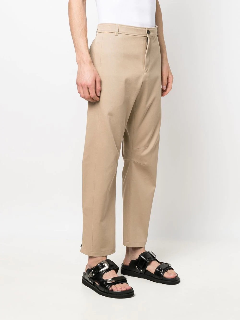 pleated straight-leg trousers - 3