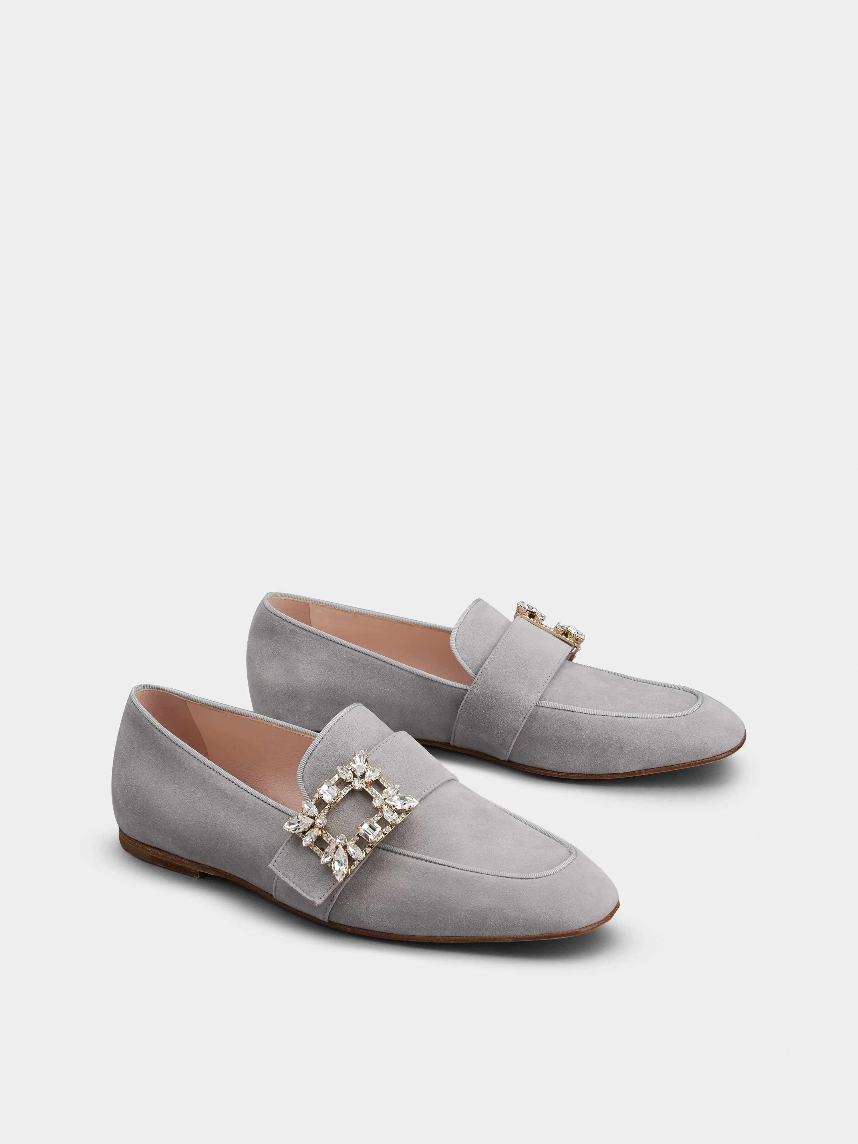 Mini Broche Vivier Buckle Loafers in Suede - 2