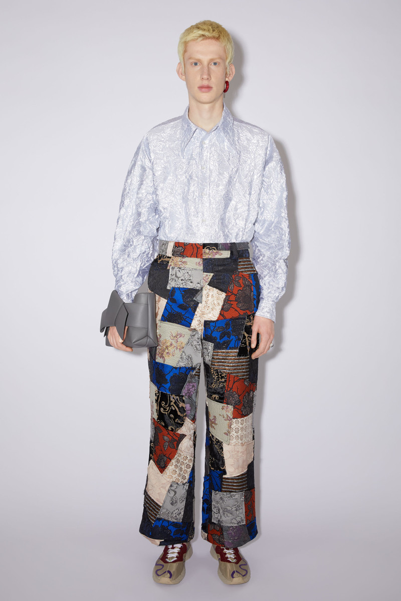 Acne Studios Patchwork regular fit trousers - Silver/dark blue outlook