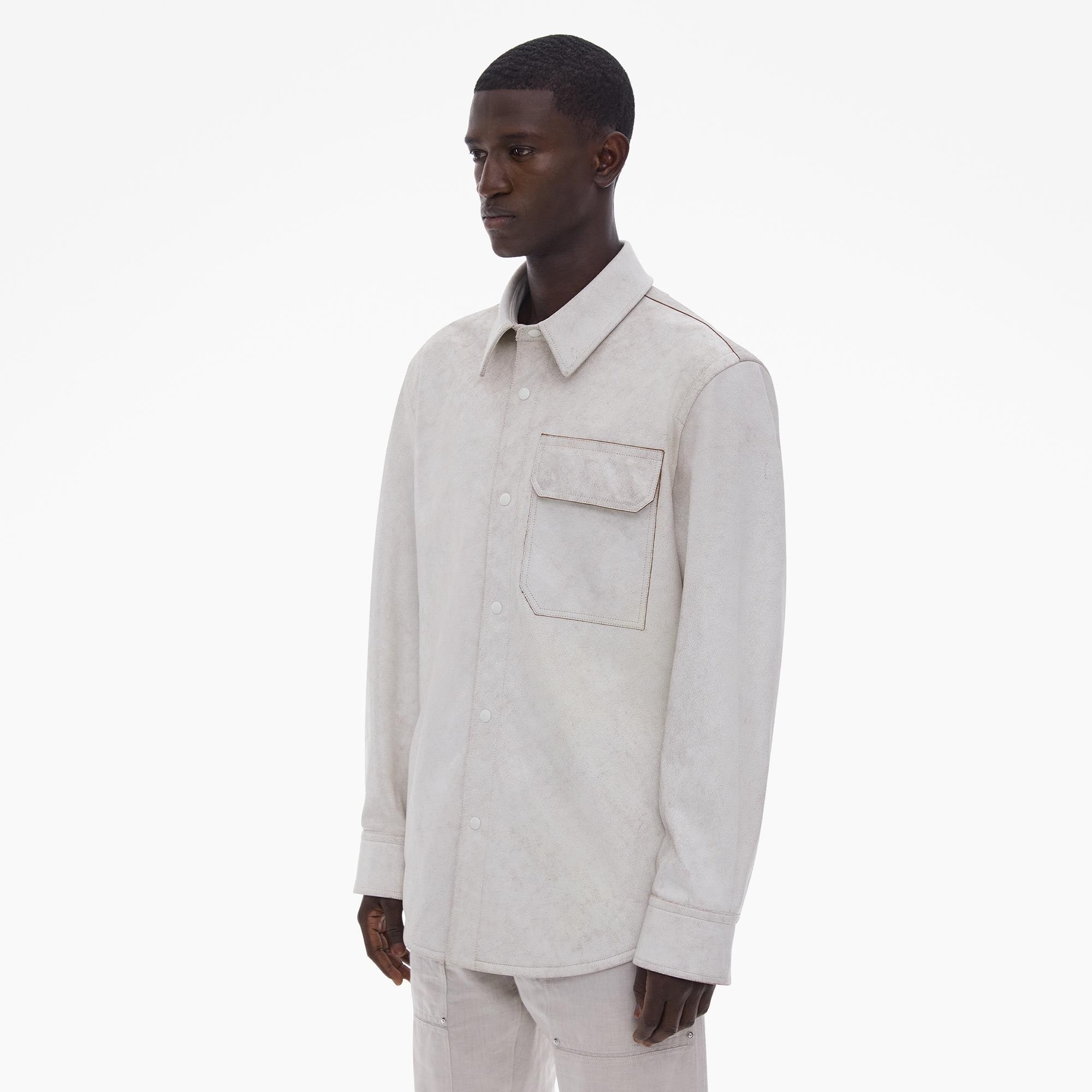 LEATHER CARGO SHIRT JACKET - 5