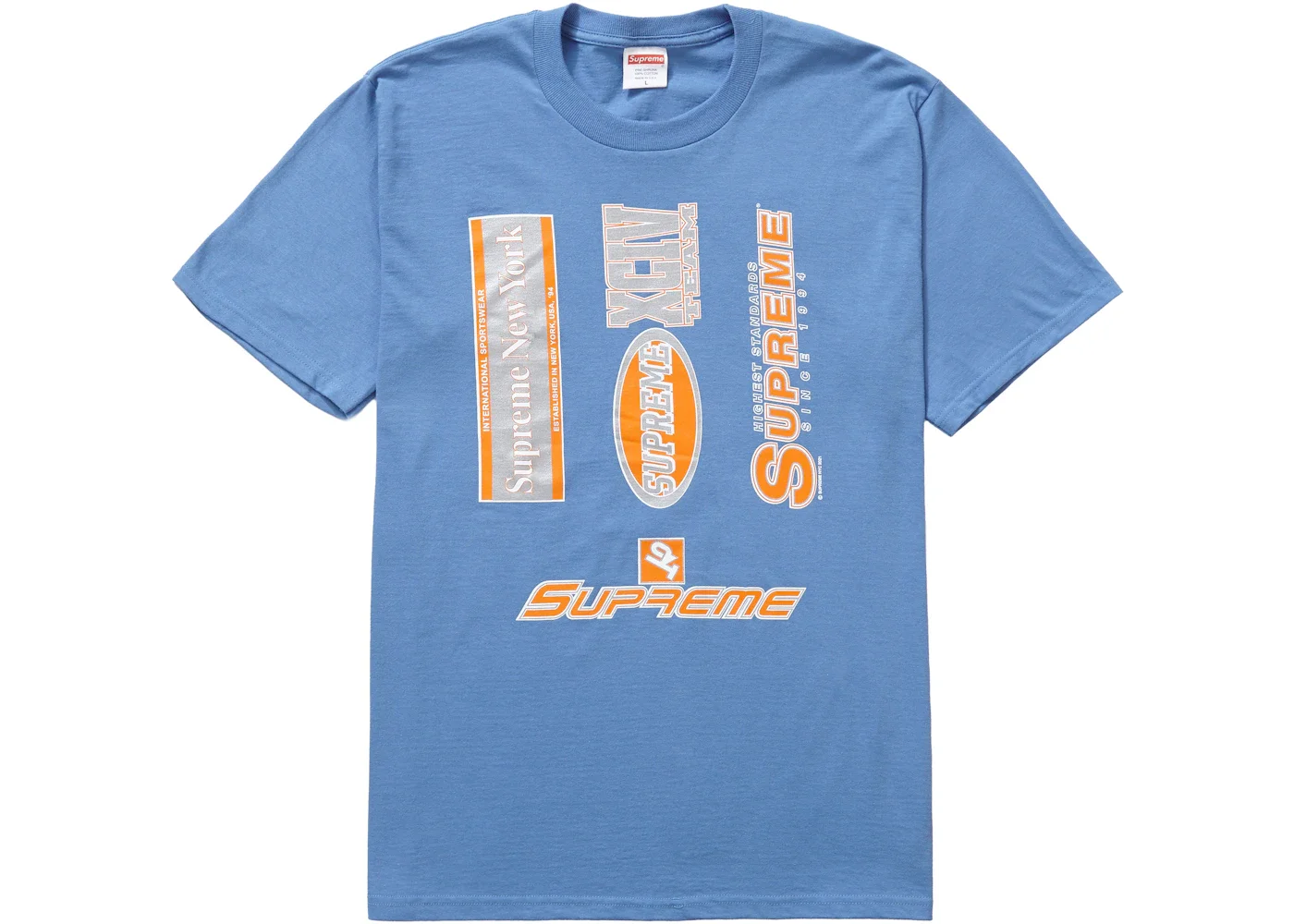 Supreme Multi Logos Tee Dusty Light Royal - 1
