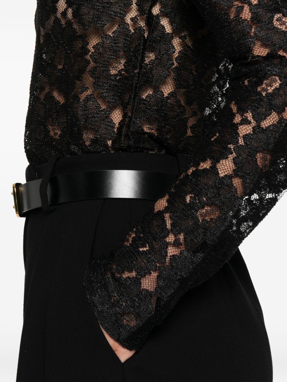 lace mock-neck T-shirt - 5
