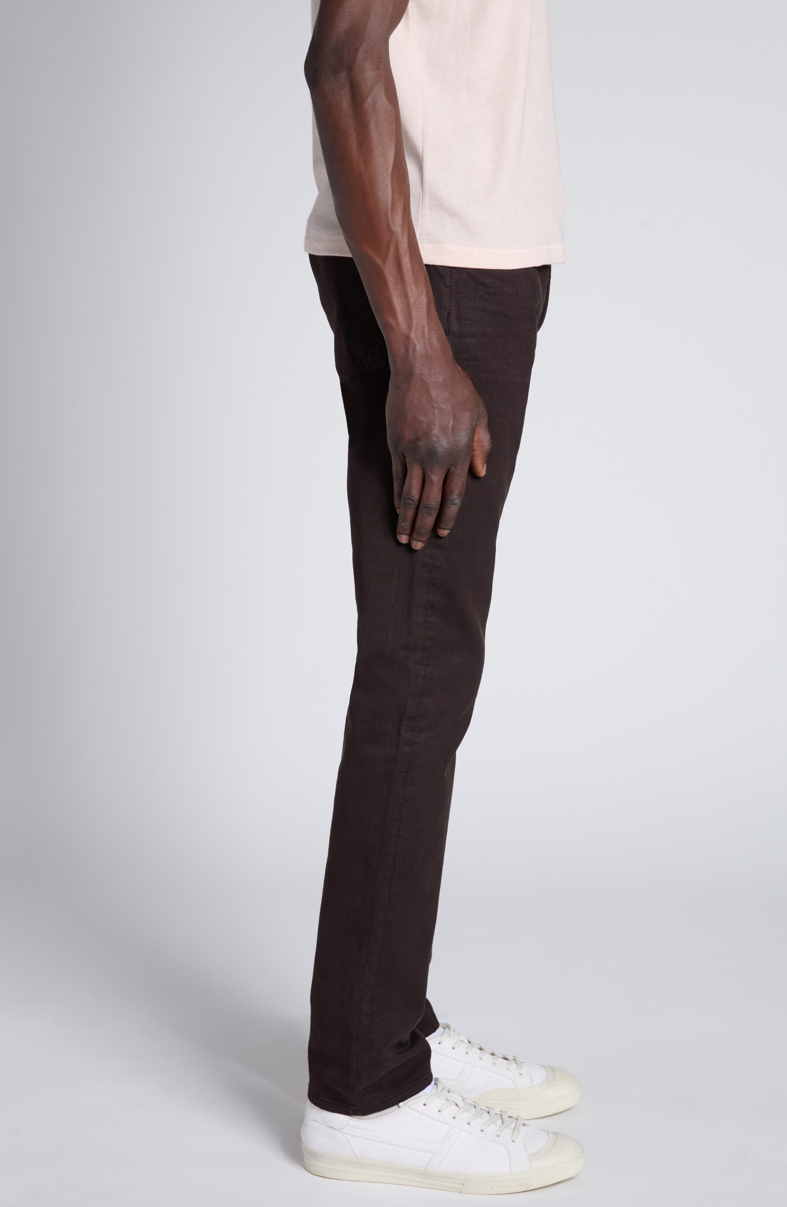 TOM FORD Clean Compact Twill Slim Fit Pants in Military at Nordstrom - 4