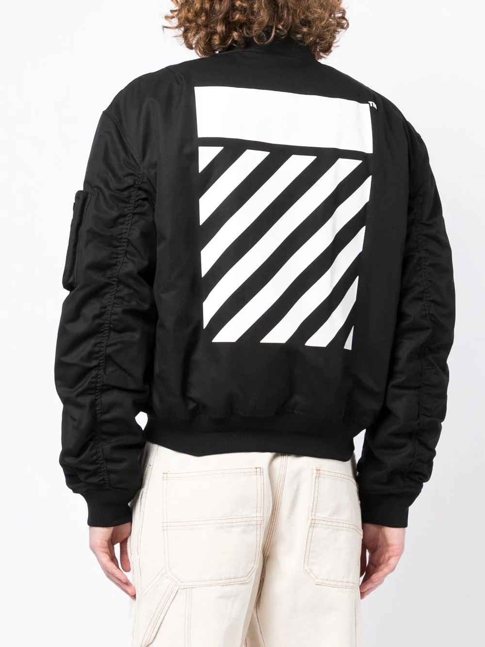 Diag print bomber jacket - 4