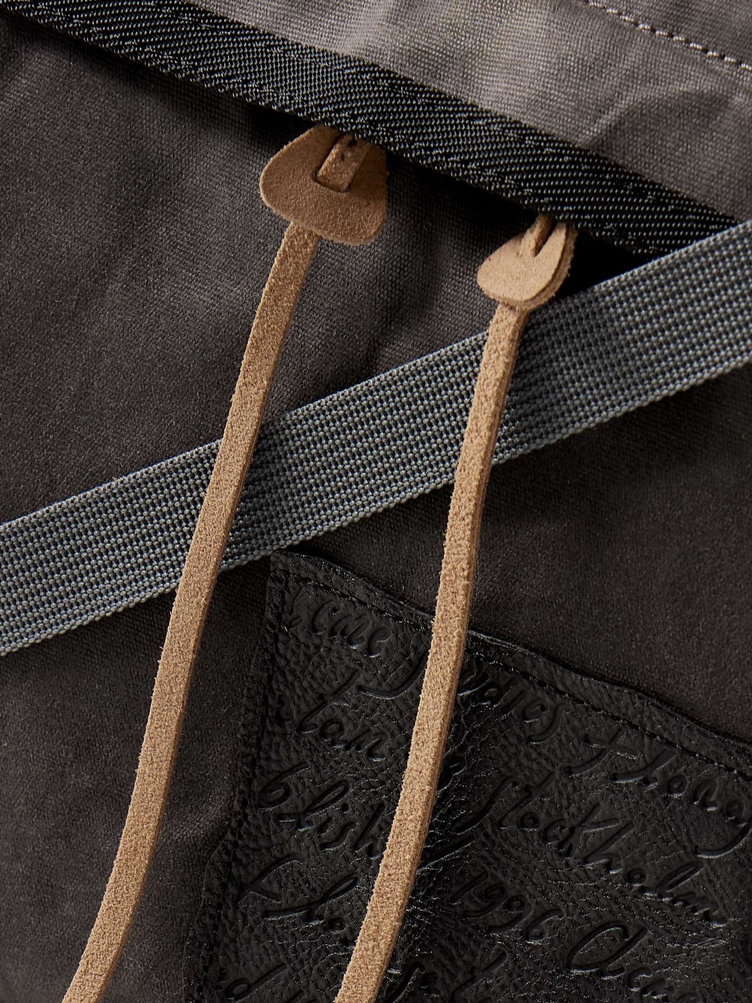 Andemer Leather-Trimmed Appliquéd Coated-Canvas Messenger Bag - 5
