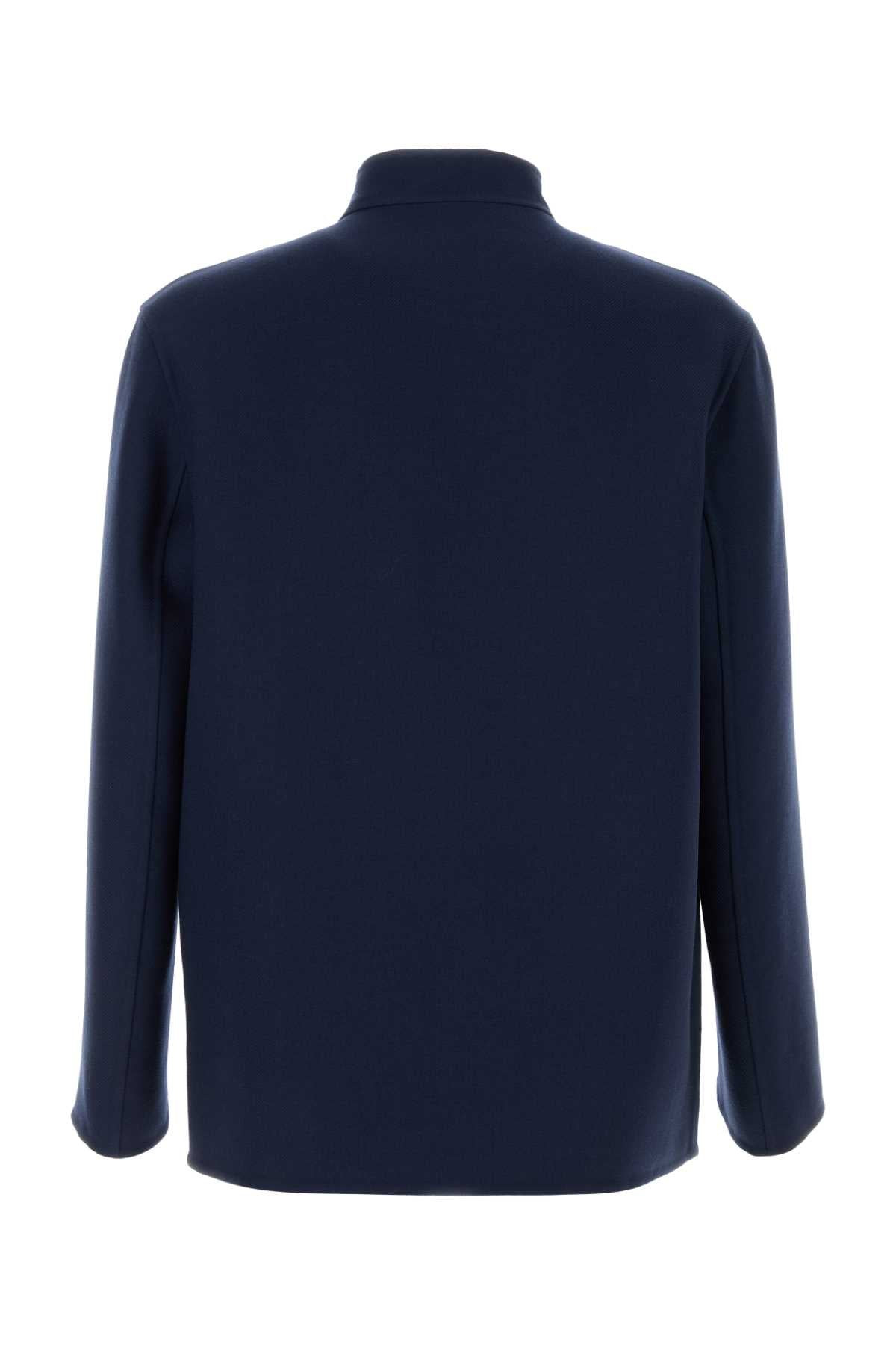Valentino Garavani Men Navy Blue Wool Blend Jacket - 2