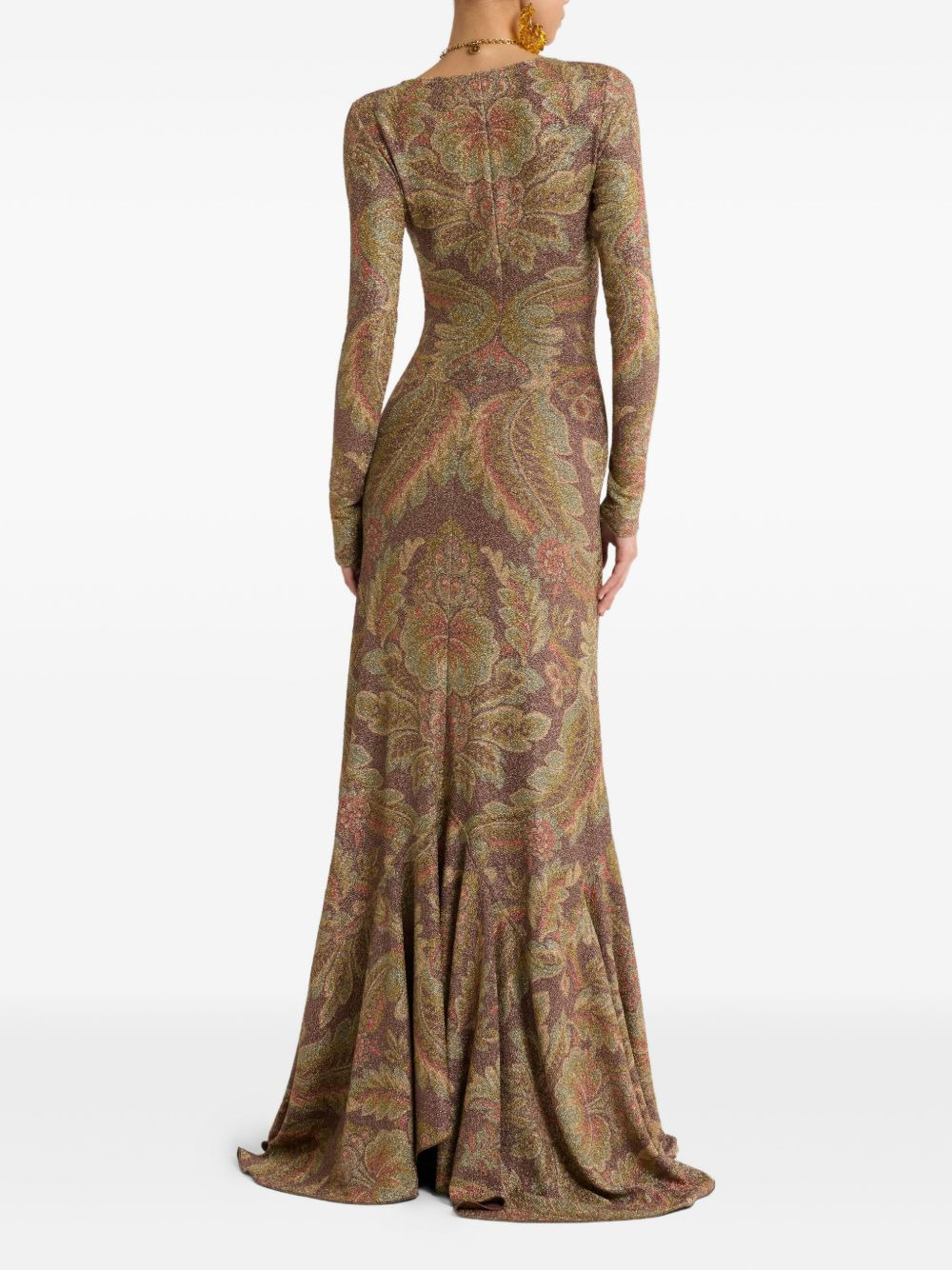 paisley-print ruffled dress - 3