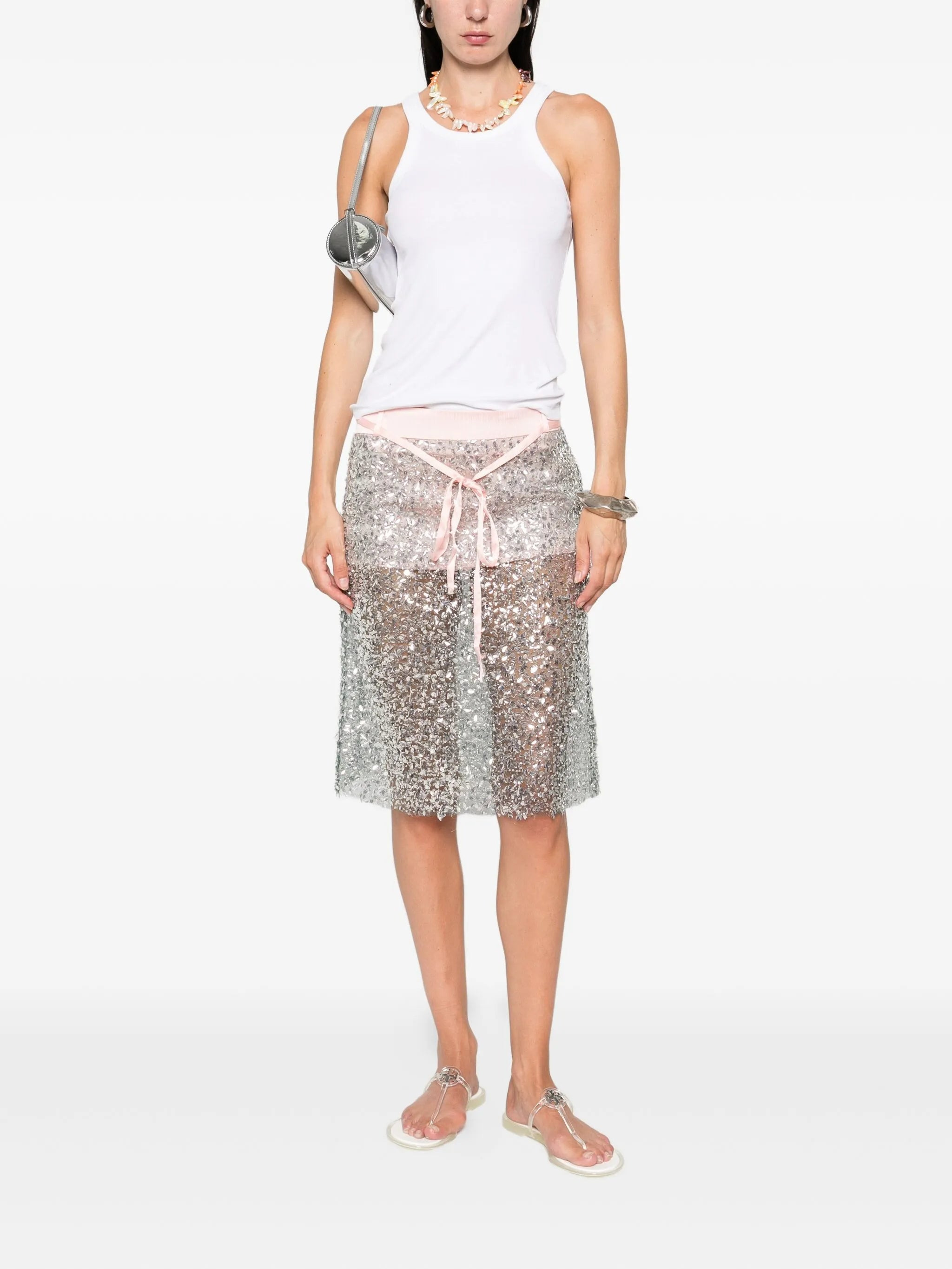 Siedres Sequin-embellished Drawstring Skirt - 5
