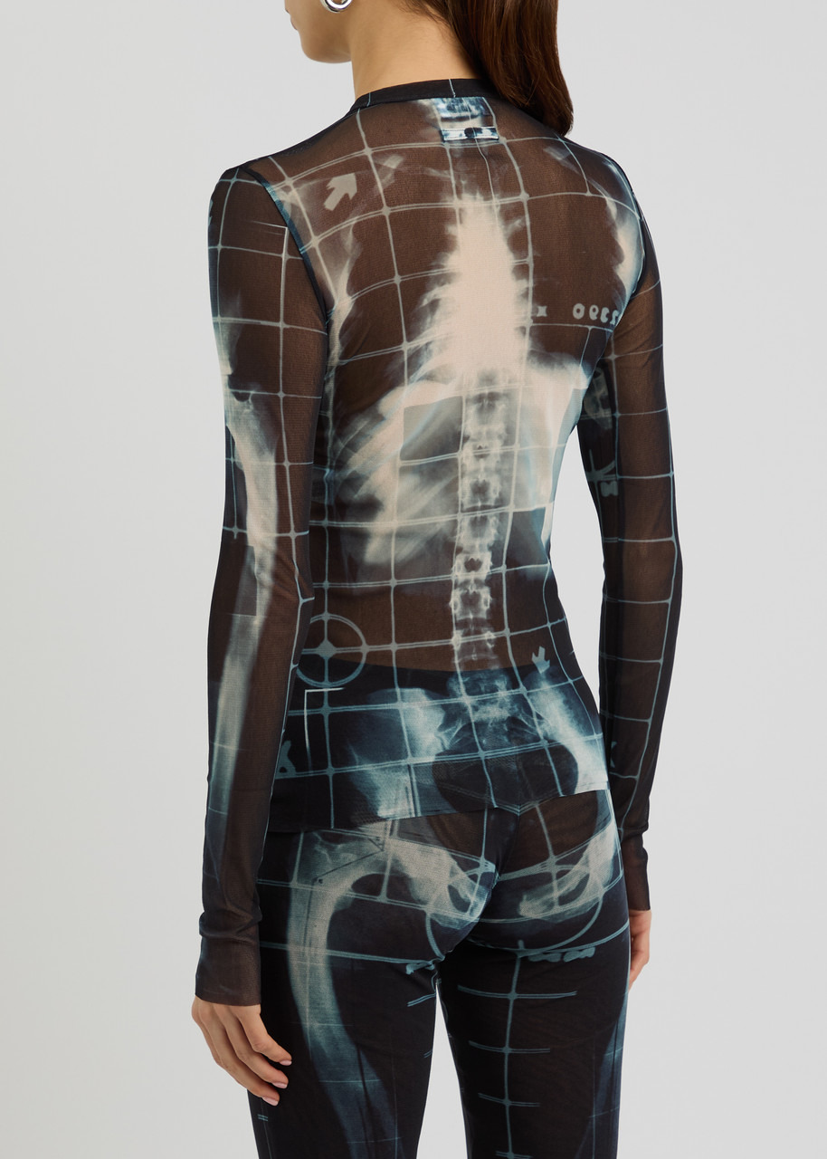 Jean Paul Gaultier Printed Stretch-tulle top - 3