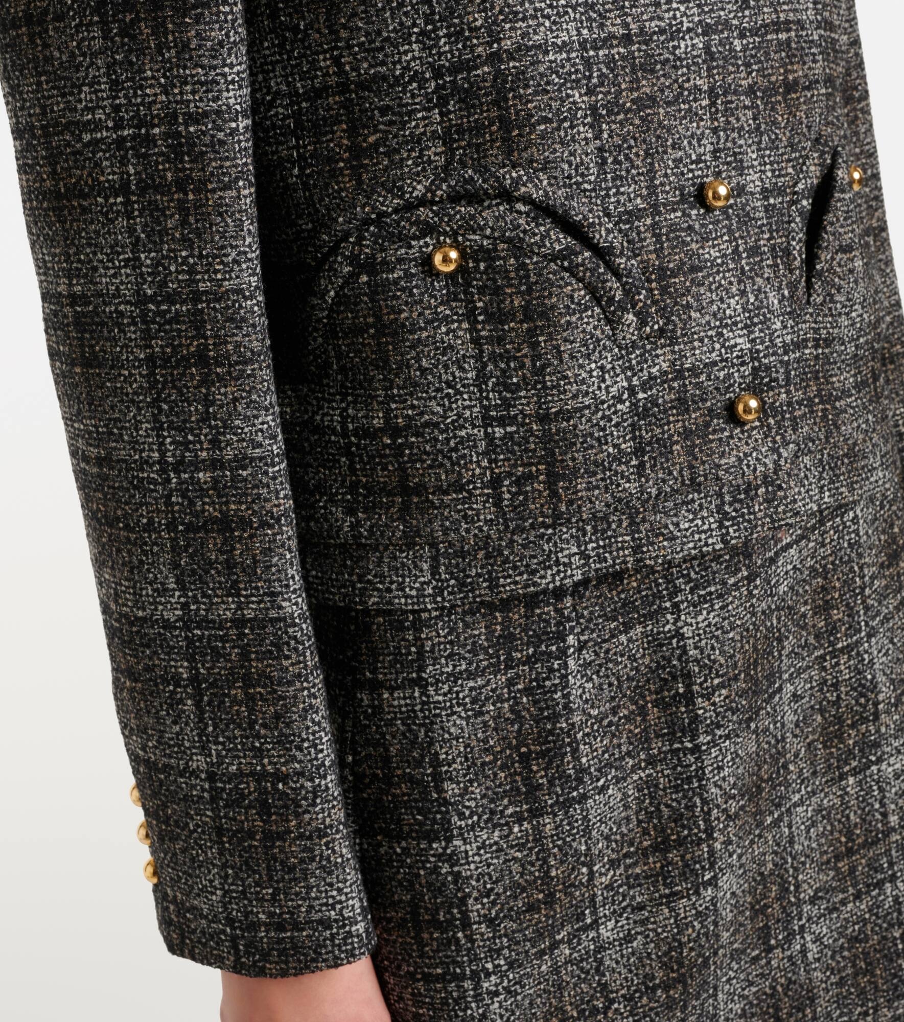 Lulua Shamo checked cropped wool-blend jacket - 4