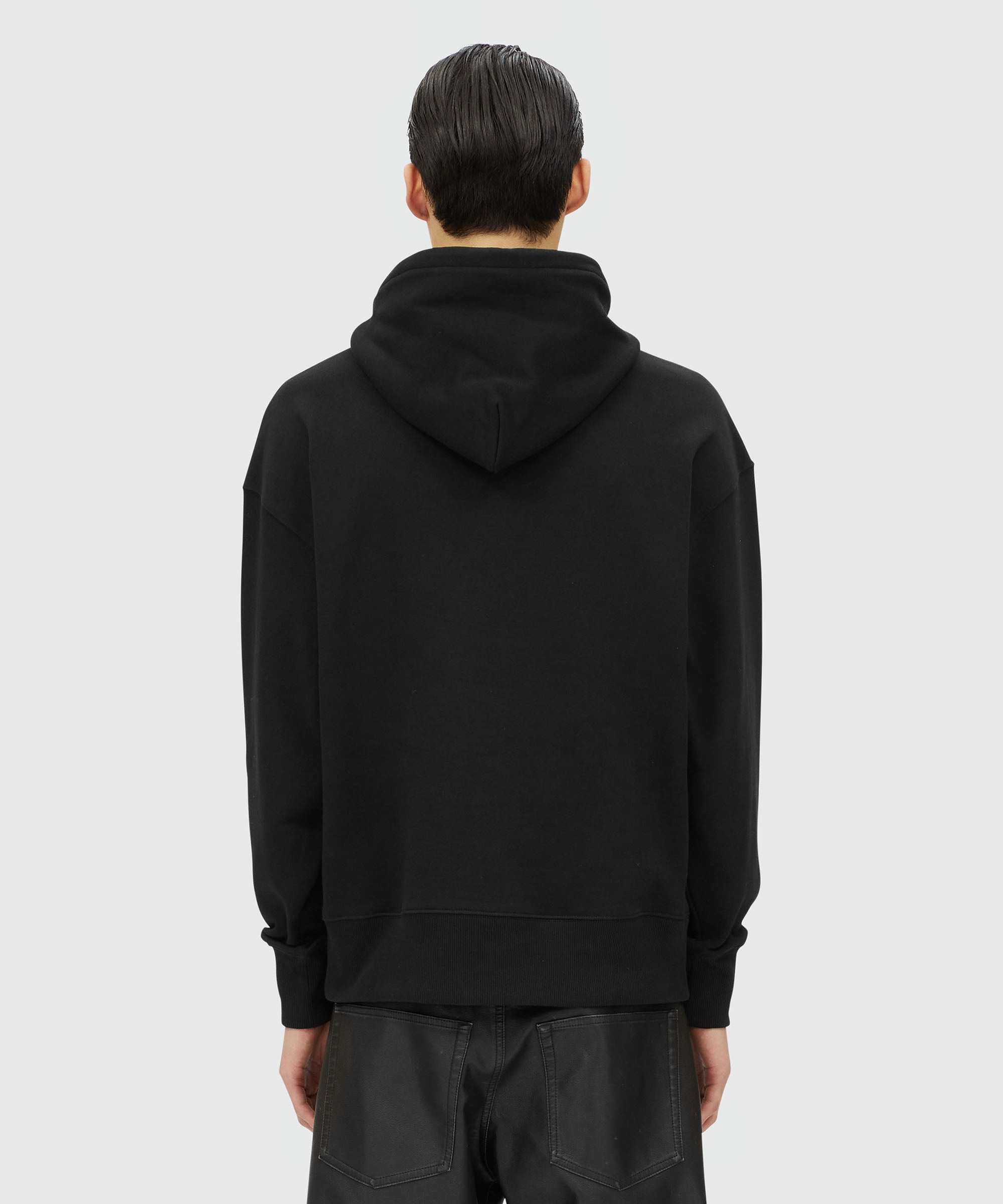 Black cotton sweatshirt with graphic box logo - 3