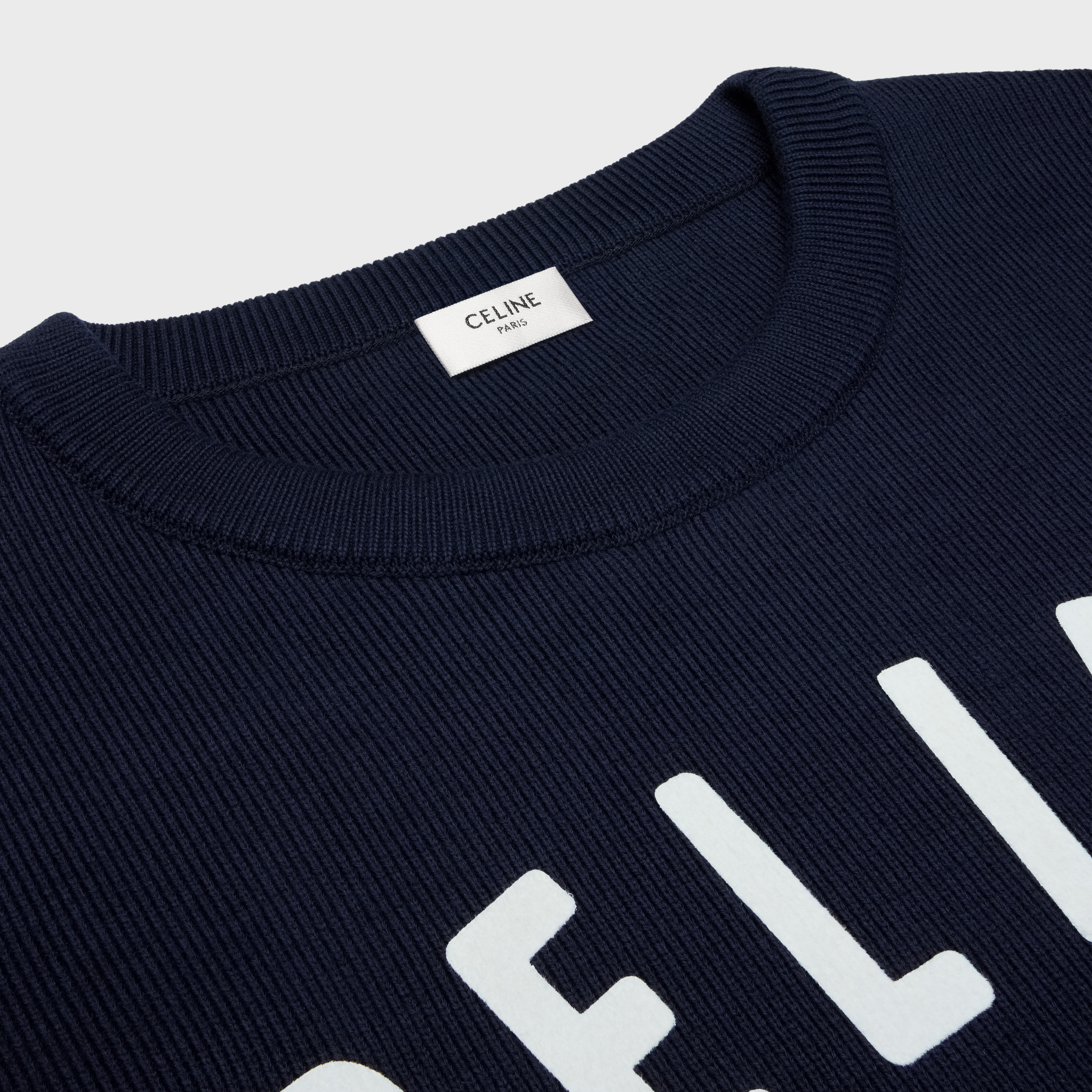 celine paris crew neck sweater in cotton - 3