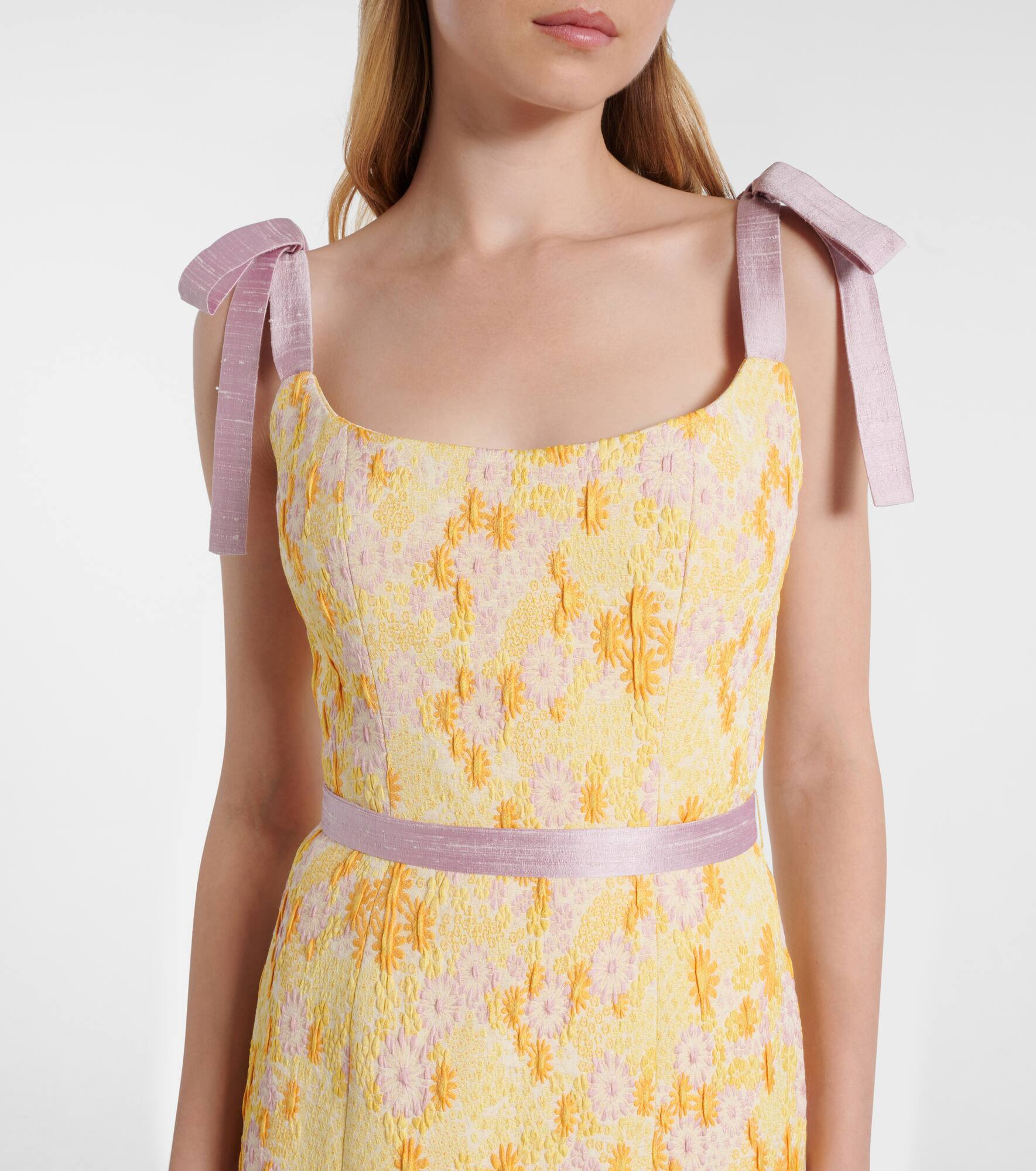 Acacia embroidered brocade corset dress - 4