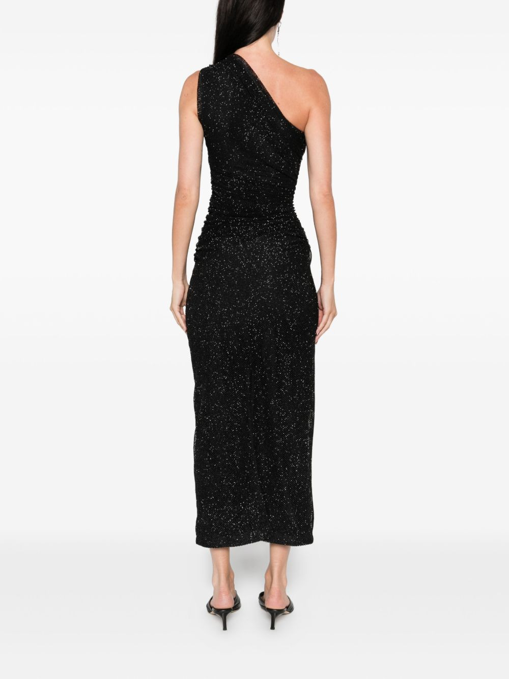 one-shoulder rhinestone-embellished dress - 4