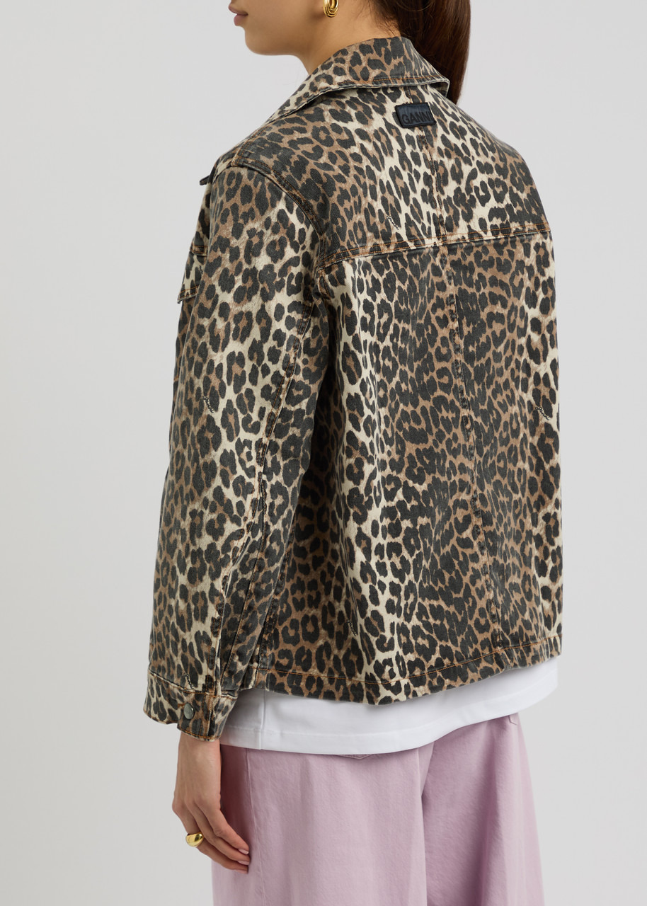 Ganni Leopard-print Stretch-denim Jacket - 3