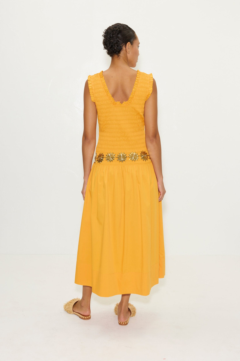 Zini Poplin Dress in Sherbet Orange 4