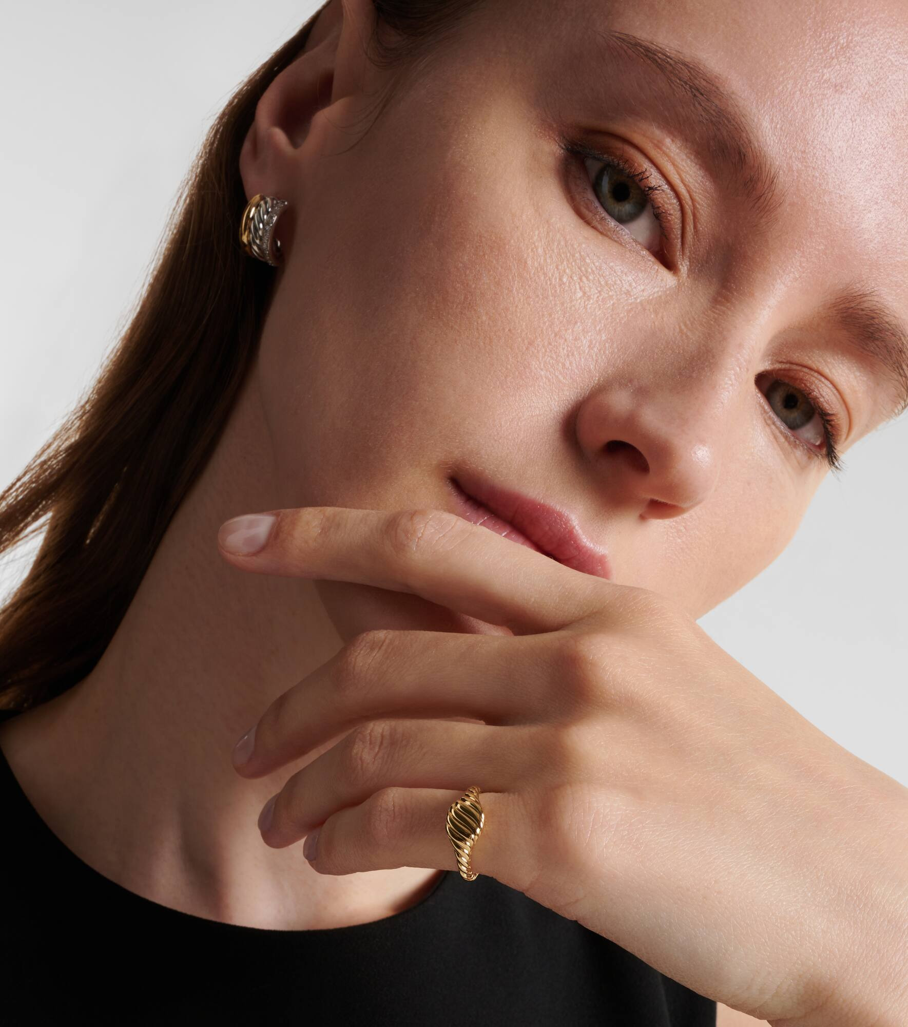 Sculpted Cable 18kt gold pinky ring - 2