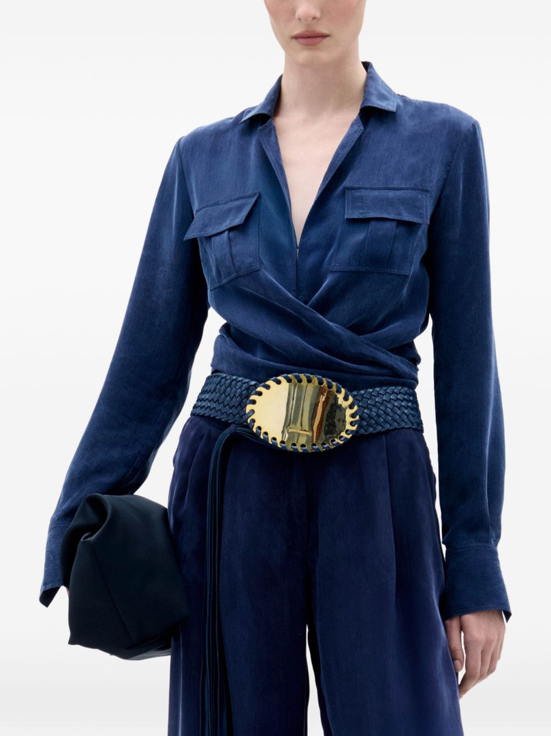 SILVIA TCHERASSI Caserta flap-pocket tie shirt outlook