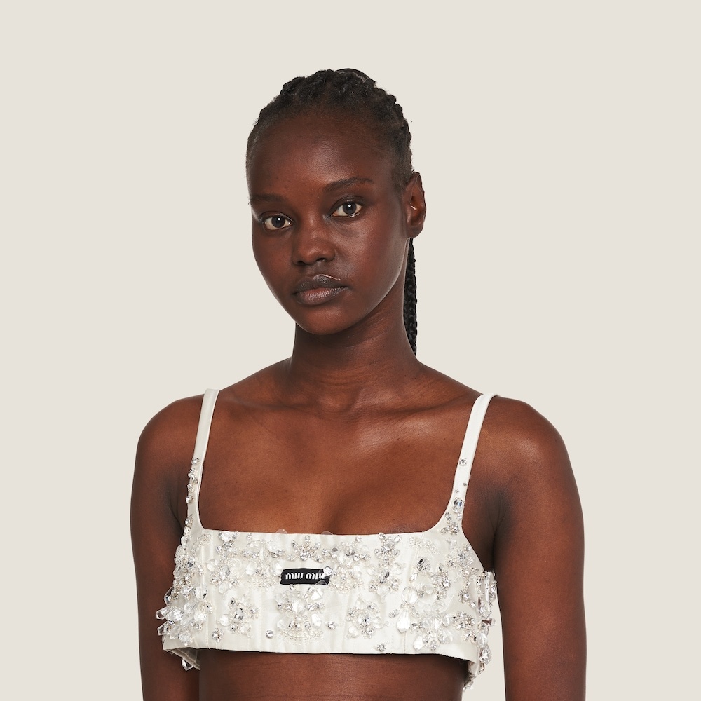 Embroidered silk and wool top - 3