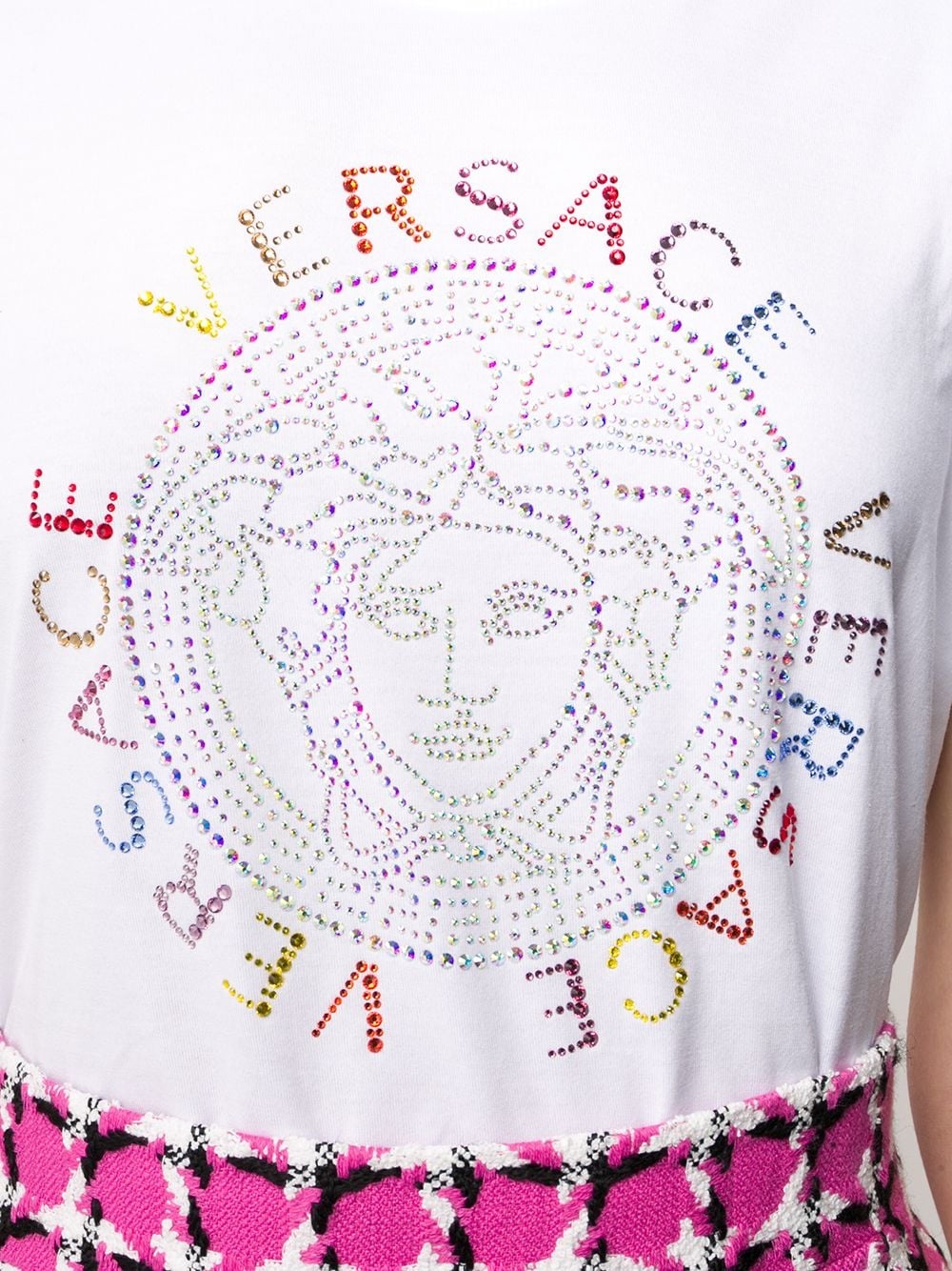 Medusa rhinestone logo T-shirt - 5