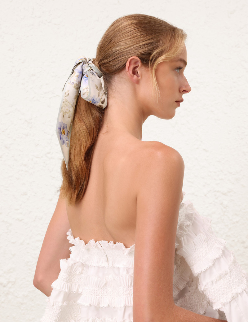 PRINTED SILK RIBBON SCARF 5