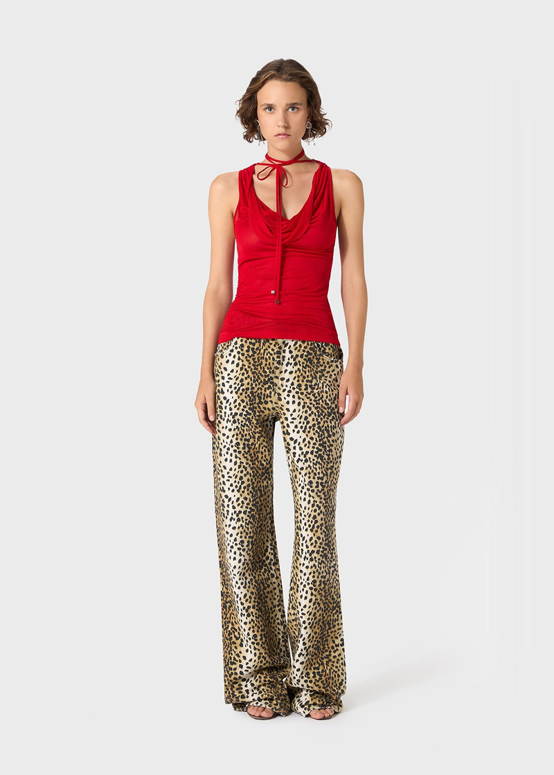 Blumarine SABLÉ JERSEY TOP WITH STRINGS outlook