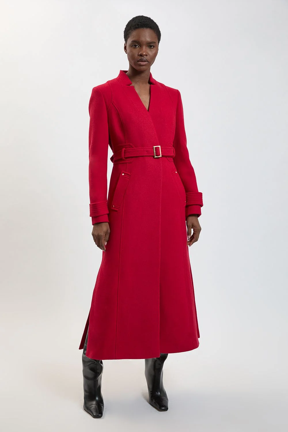 Forever Wool Investment Notch Neck Belted Tailored Maxi Coat - 1
