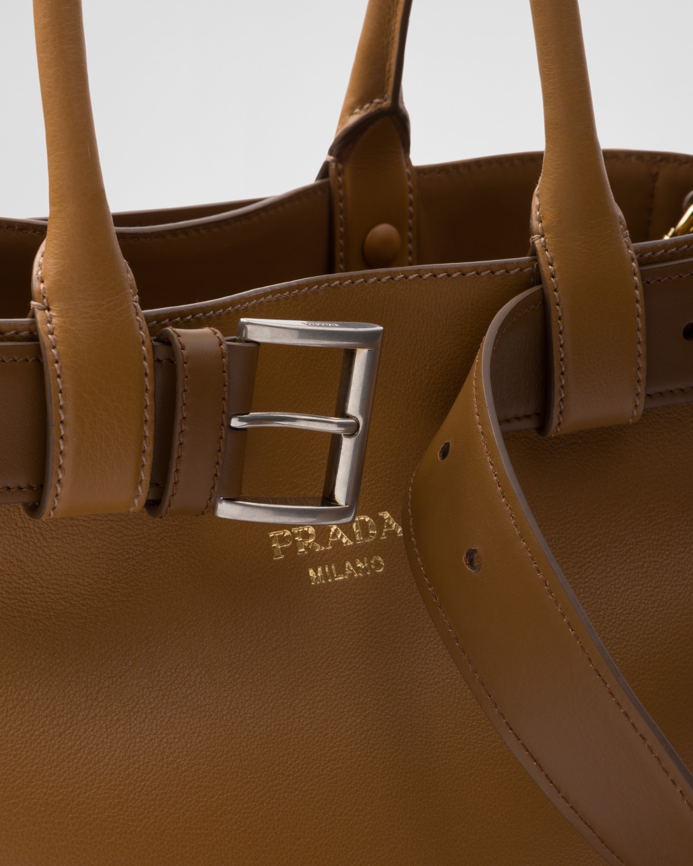 Prada Buckle large leather handbag with belt - 6