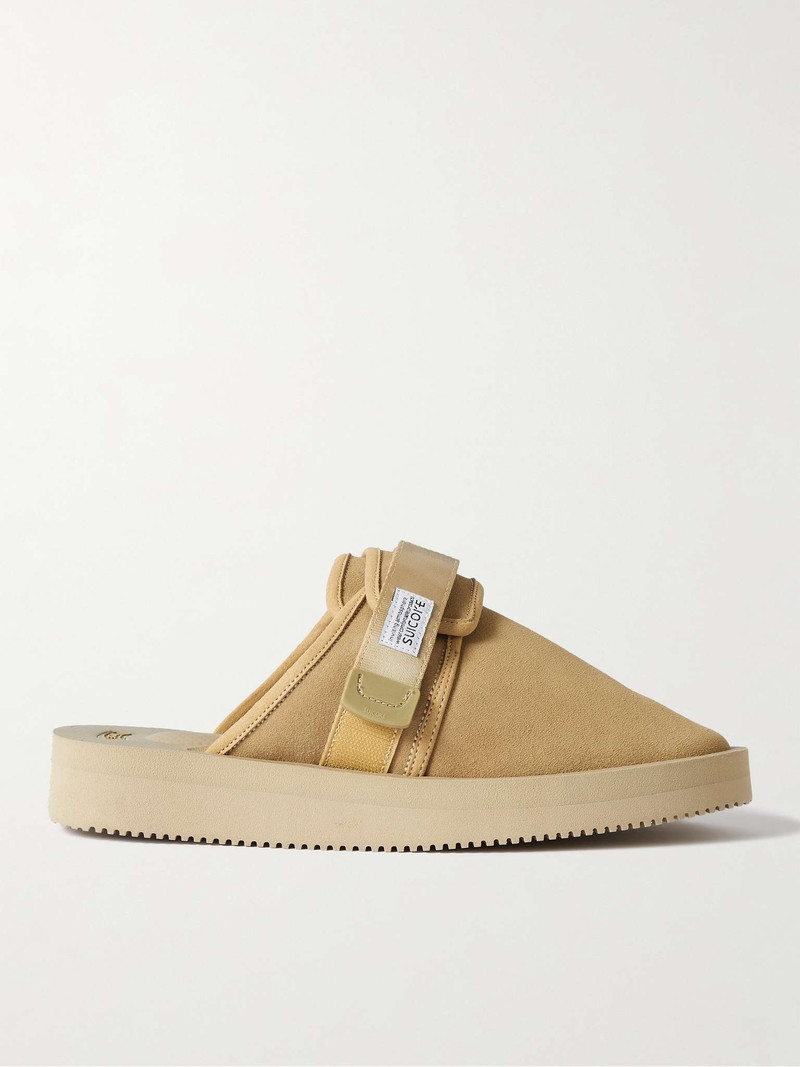 ZAVO-VS Webbing-Trimmed Suede Mules - 1
