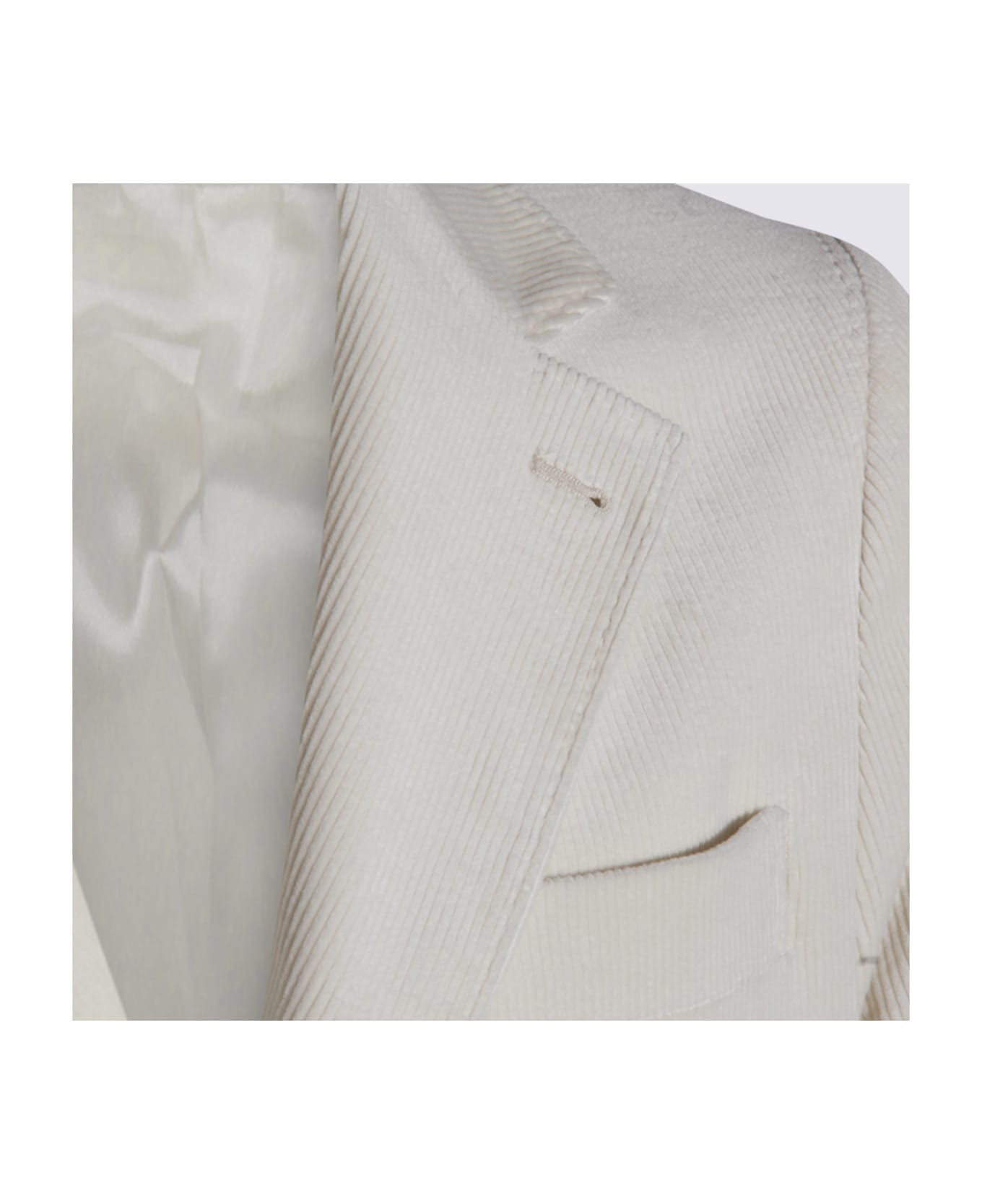 White Cotton Blazer - 3