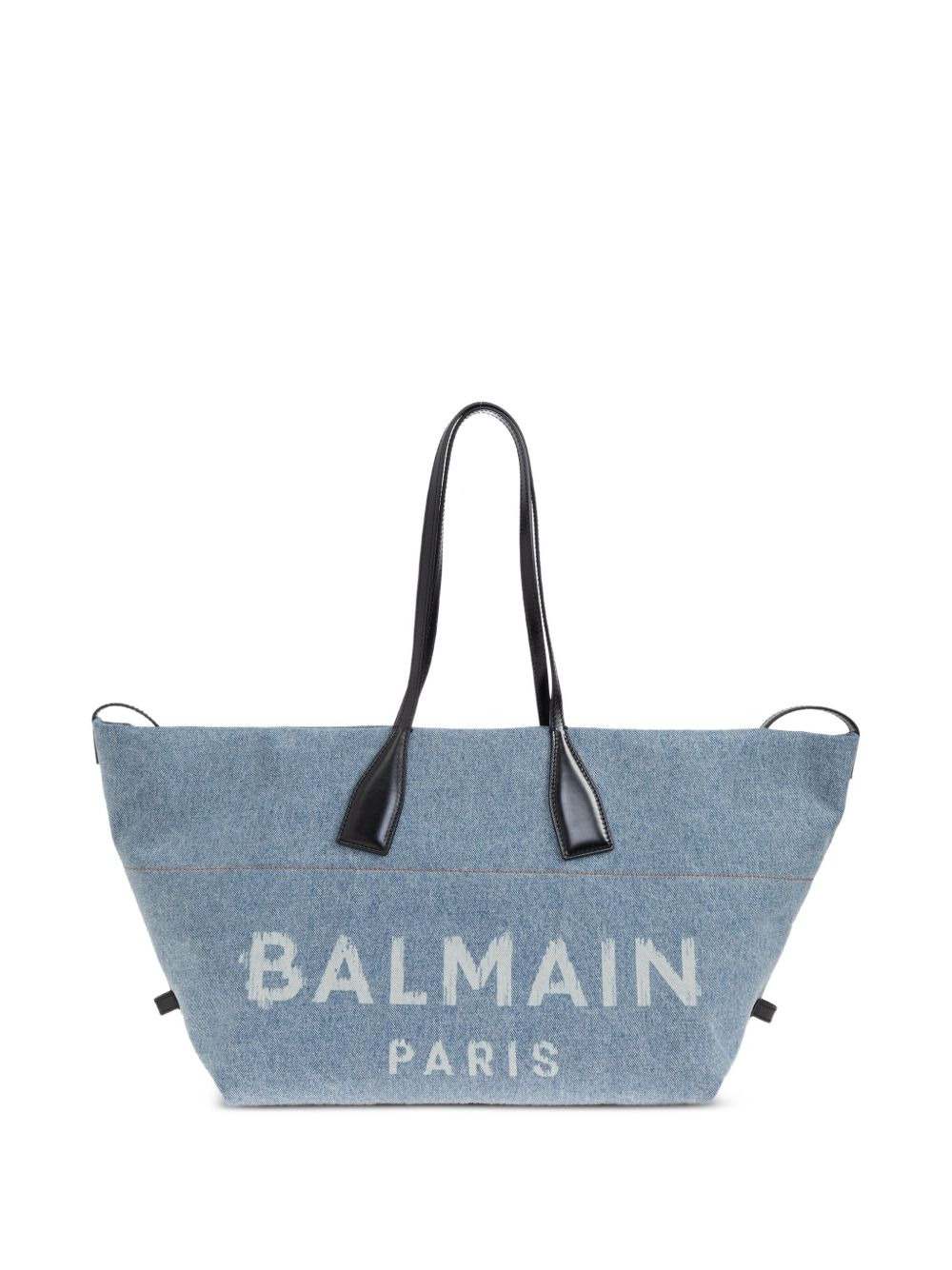 large logo-print denim tote bag - 1