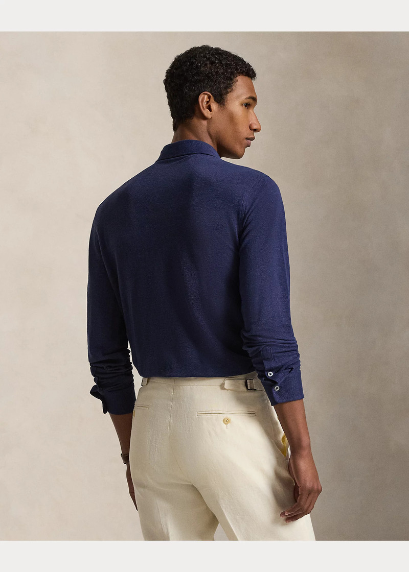 Linen Mesh Polo Shirt 4