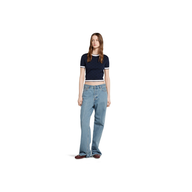 GUCCI GG fine cotton jacquard cardigan outlook