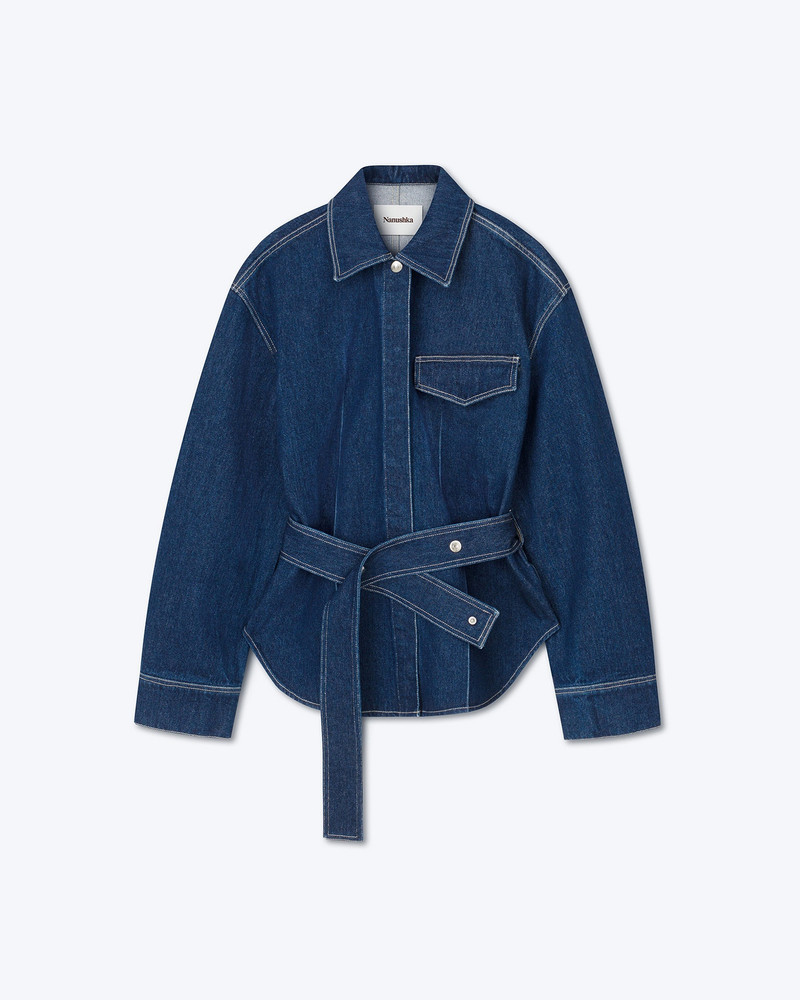 XANTE - Belted shirt jacket - Eco indigo 1