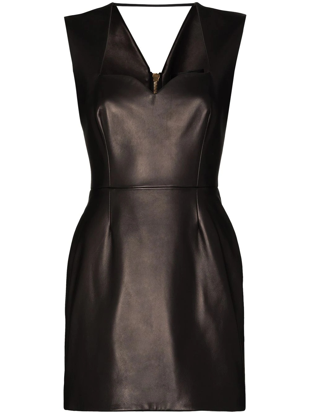 fitted lambskin mini dress - 1