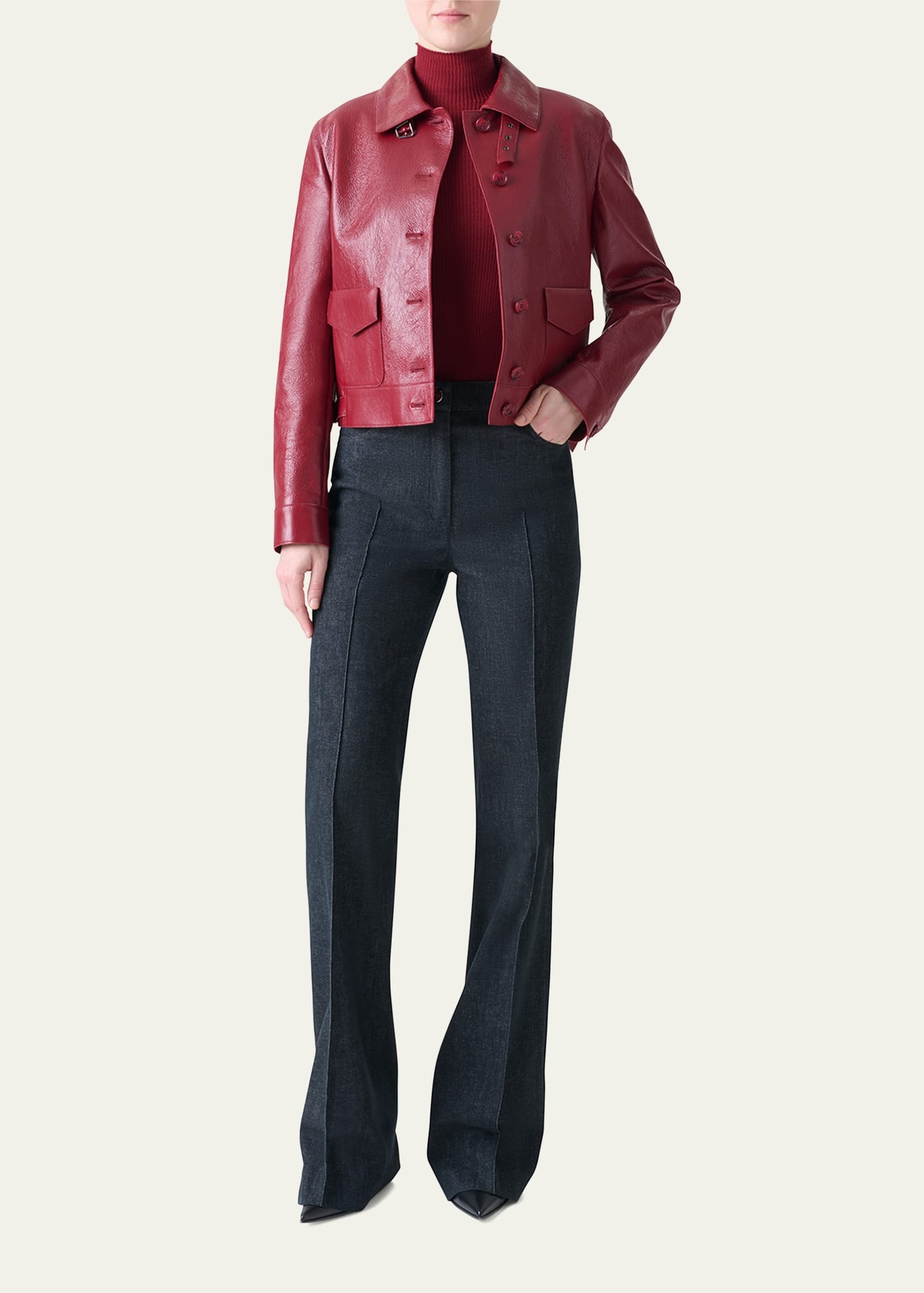Peer Lacquered Leather Short Jacket - 2