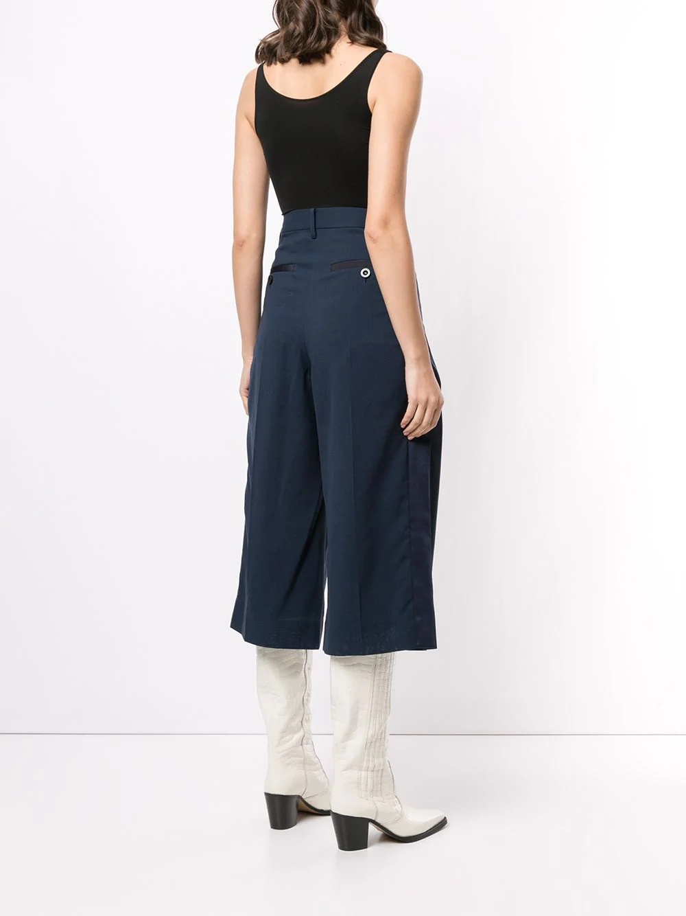 side-stripe straight-leg culottes - 4