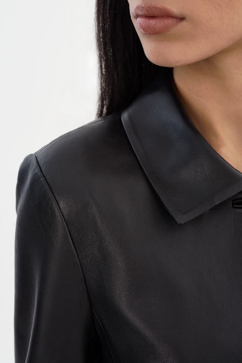 BELEN | Longline Leather Coat 4