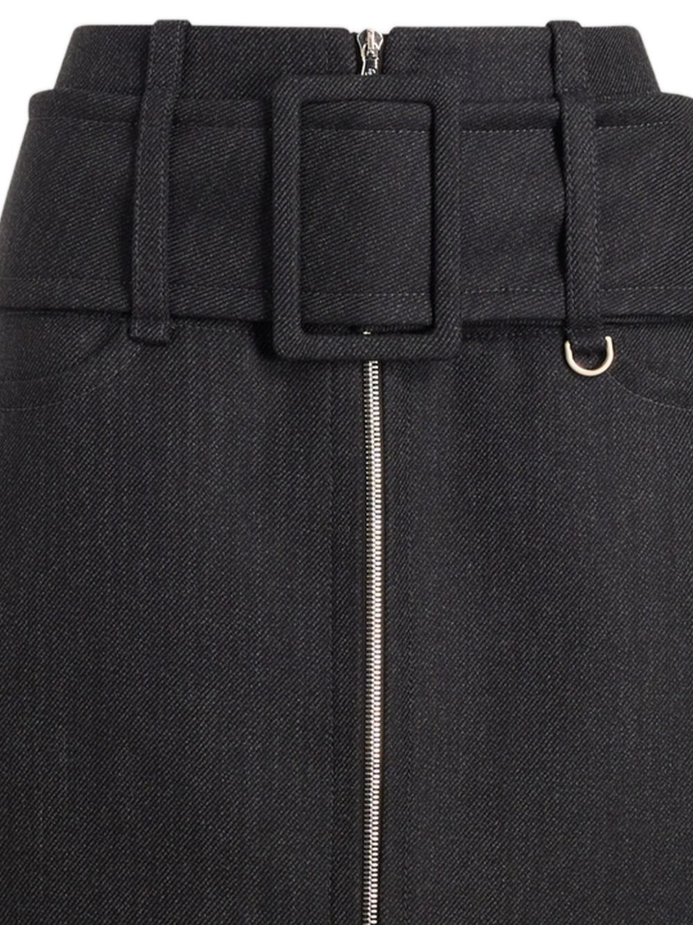 zip-front belted mini skirt - 2
