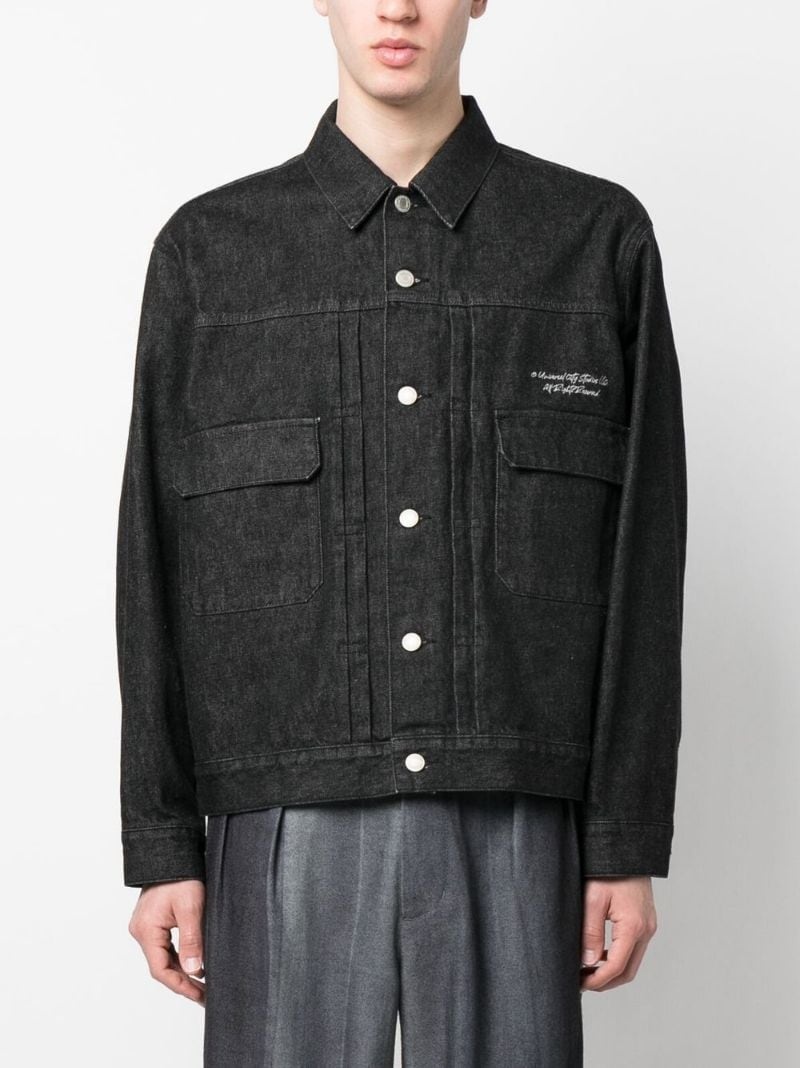 graphic-print denim jacket - 3